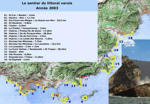 Plan sentier littoral Var